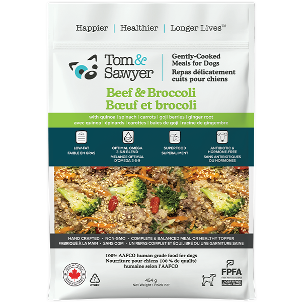 Tom&Sawyer Dog Gently Cooked Beef & Broccoli 454g
