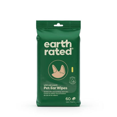 Earth Rated Wild Oat Scent Ear Wipes 5x5 inches 60PK