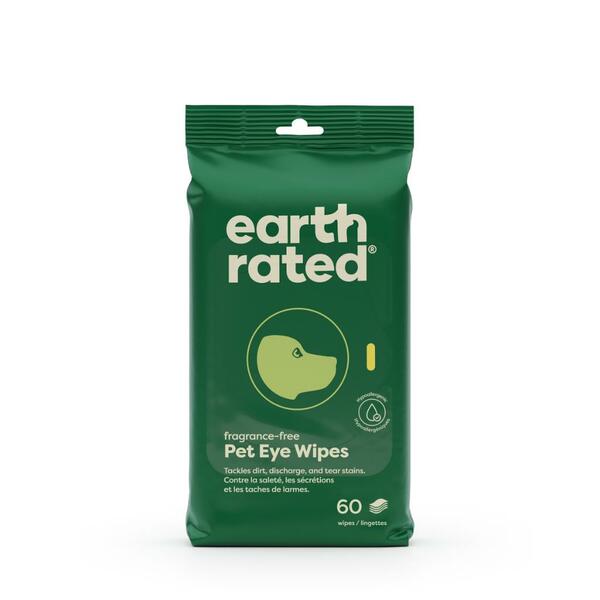 Earth Rated Fragrance-Free Pet Eye Wipes 5x5 inches 60PK