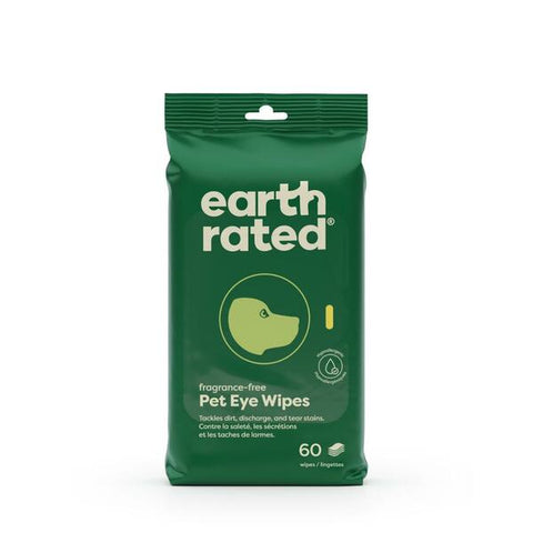 Earth Rated Fragrance-Free Pet Eye Wipes 5x5 inches 60PK