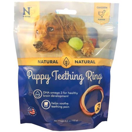 N-BONE PUPPY TEETHING RING CHICKEN 3PK