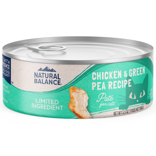 NATURAL BALANCE L.I.D. CAN: CHICKEN & GREEN PEA FORMULA CAT 5.5 OZ