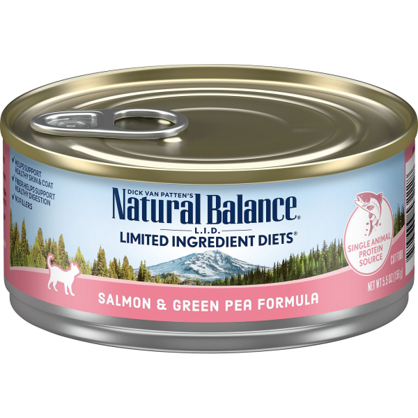 NATURAL BALANCE L.I.D. CAN: SALMON & GREEN PEA FORMULA CAT 5.5OZ