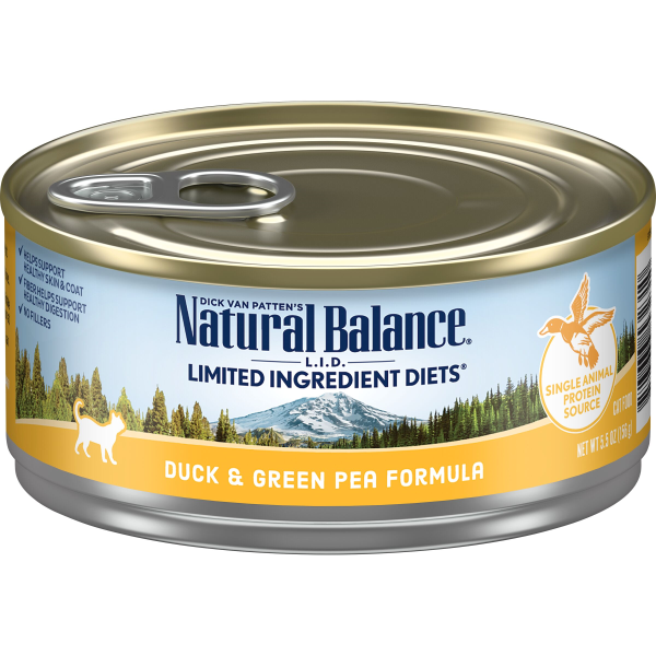 NATURAL BALANCE L.I.D. CAN: DUCK & GREEN PEA FORMULA CAT 5.5 OZ