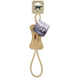 TALL TAILS : BONE NATURAL LEATHER DOG TUG TOY