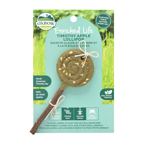 OXBOW Enriched Life Timothy Lollipop Apple Natural Chews