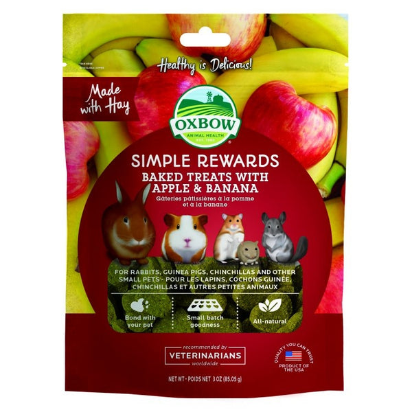 OXBOW SIMPLE REWARDS BAKED TREATS WITH APPLE & BANANA 60g