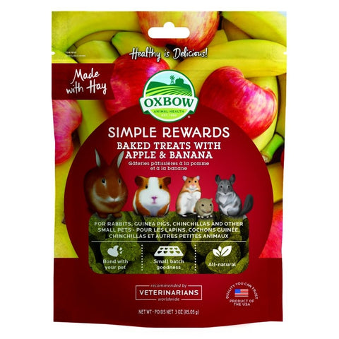 OXBOW SIMPLE REWARDS BAKED TREATS WITH APPLE & BANANA 60g