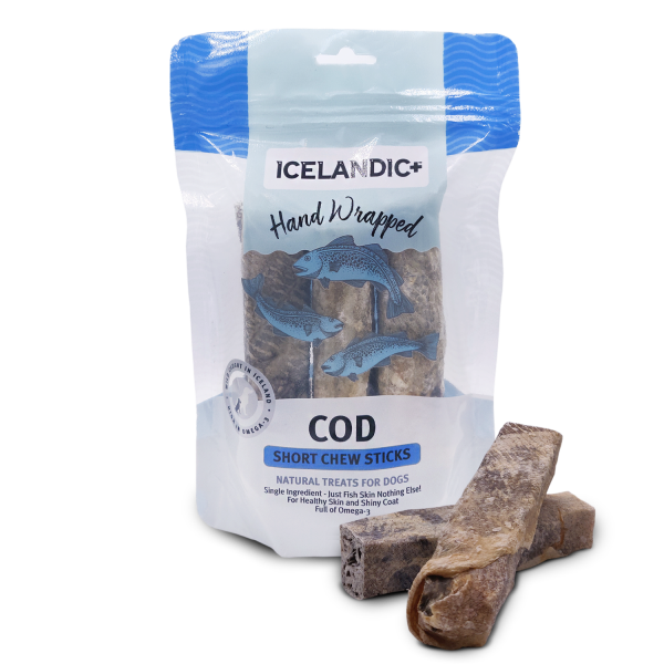 Icelandic+ Cod Skin Hand Wrapped Chew Stick 5" 3 pk 2.8 oz