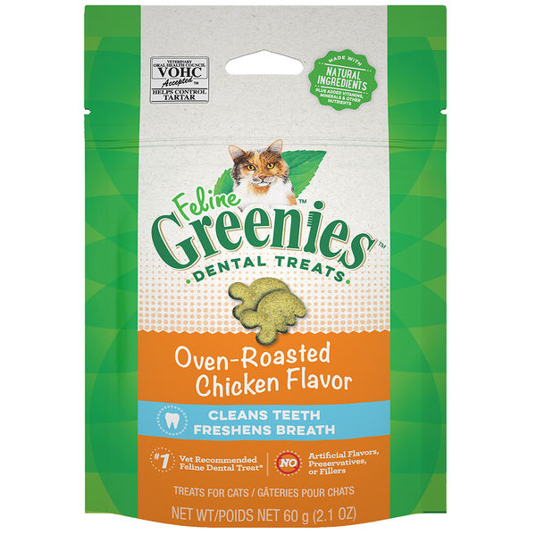 GREENIES FELINE DENTAL TREATS: OVEN ROASTED CHICKEN FLAVOR