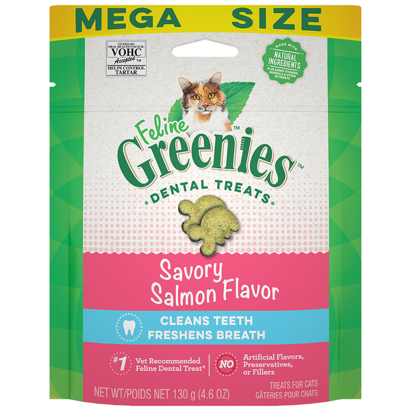 GREENIES FELINE DENTAL TREATS: SAVORY SALMON FLAVOR NEW