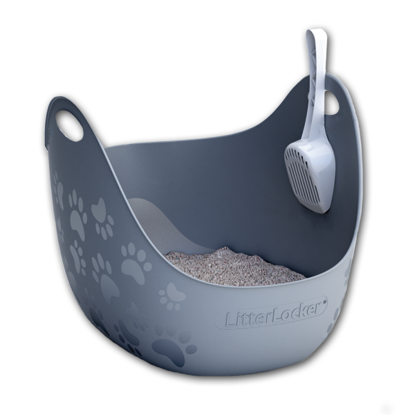 LitterLocker Litter Box with Scoop Grey