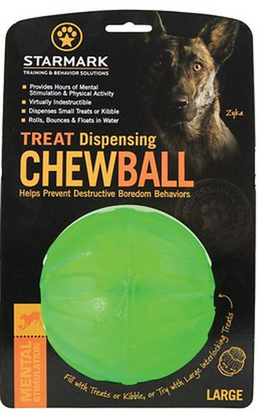 STARMARK TREAT DISPENSING CHEW BALL DOG TOY