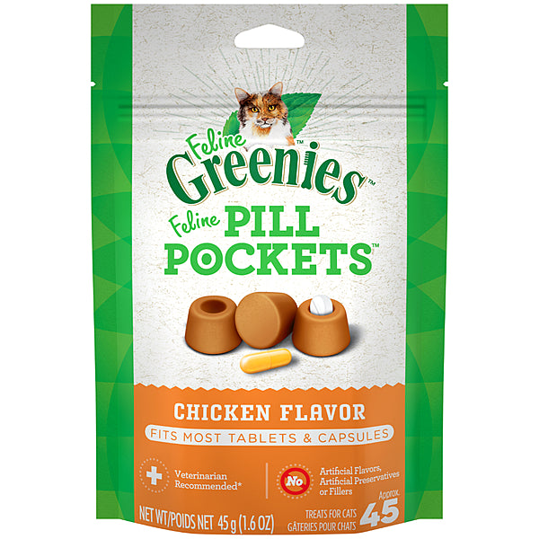 GREENIES PILL POCKETS FELINE: CHICKEN FLAVOR