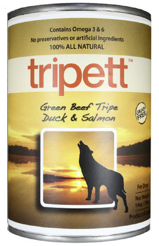 TRIPETT CAN: GREEN BEEF TRIPE, DUCK, & SALMON FORMULA 12/CASE 396g