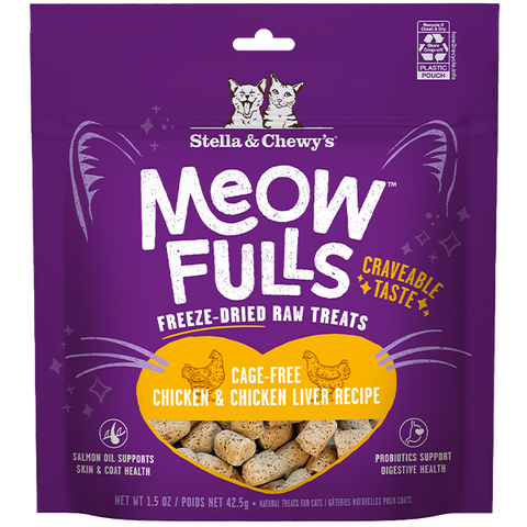 Stella&Chewys Cat Treats Meowfulls Chicken & ChkLiver 1.5 oz