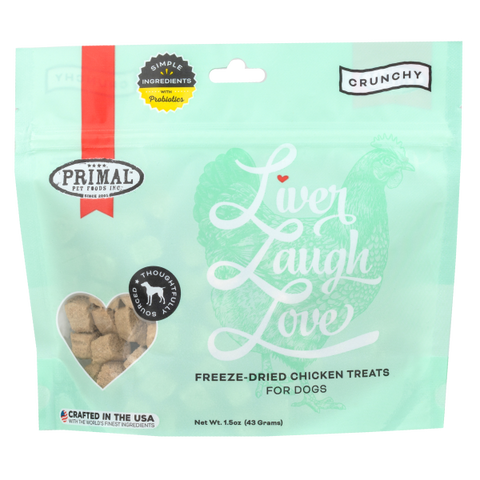 Primal Dog Treats Liver Laugh Love Simply Chicken 1.5oz