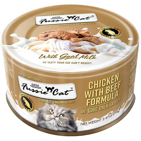 Fussie Cat Super Premium Chk w/Beef in Goat Milk 2.47oz