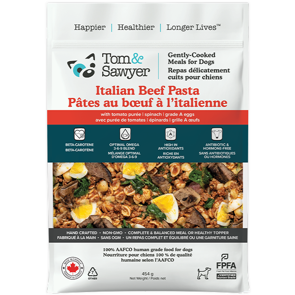 Tom&Sawyer Dog Gently Cooked Italian Beef Pasta 454g