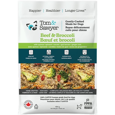 Tom&Sawyer Dog Gently Cooked Beef & Broccoli 454g