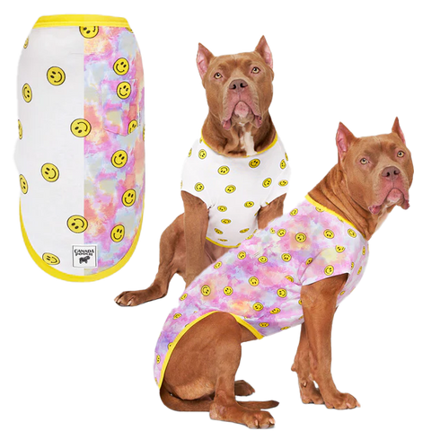 Canada Pooch Follow Me Tee UV Reveal Tie Dye Smiley Size 24
