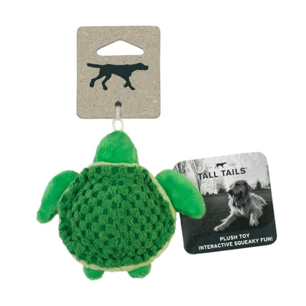 TALL TAILS 4" Plush Turtle Squeaker Toy