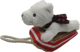 TALL TAILS 8" Polar Bear Sled Tug Red Toy