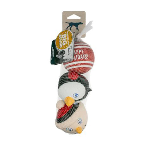 TALL TAILS Winter Squeaky Latex Ball 3-Pack - Christmas