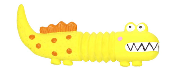 BUDZ Latex Dog Toy with Squeaker LIZZARD YELLOW 5"