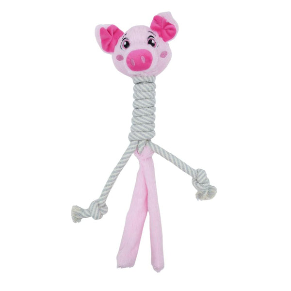 BUDZ Dog Toy Plush - Pig with Cotton Long Neck 17"
