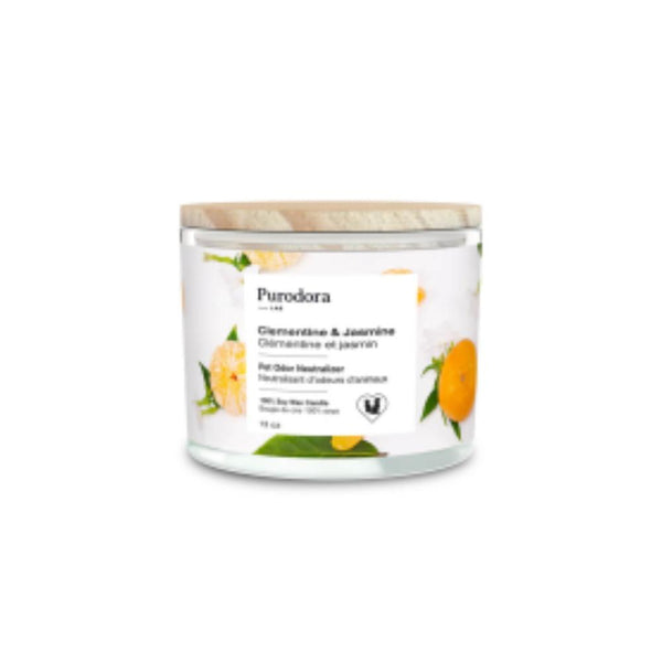 PURODORA Odor Neutralizer Clementine-Jasmine Soy Wax Candle
