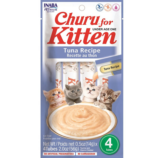 INABA Churu Puree Kitten Tuna 4pk 2oz