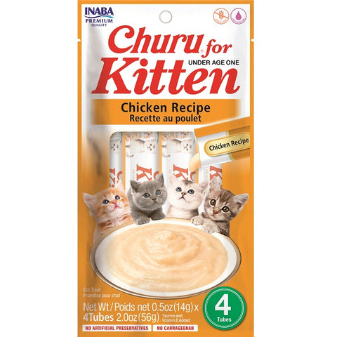 INABA Churu Puree Kitten Chicken 4pk 2oz