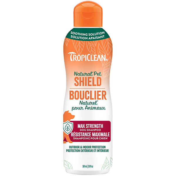 TropiClean Natural Pet Shield Dog Shampoo Max Strength 20 oz