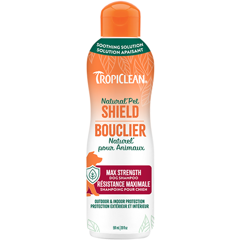 TropiClean Natural Pet Shield Dog Shampoo Max Strength 20 oz