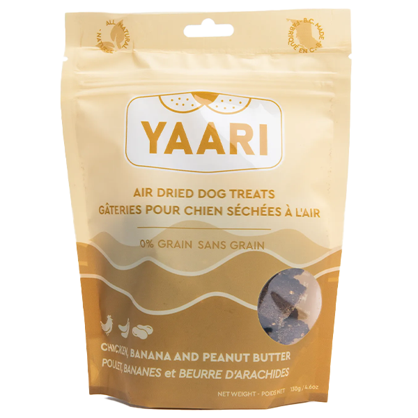Yaari Dog Treats Air Dried Chicken Banana & Peanut Butter 130g