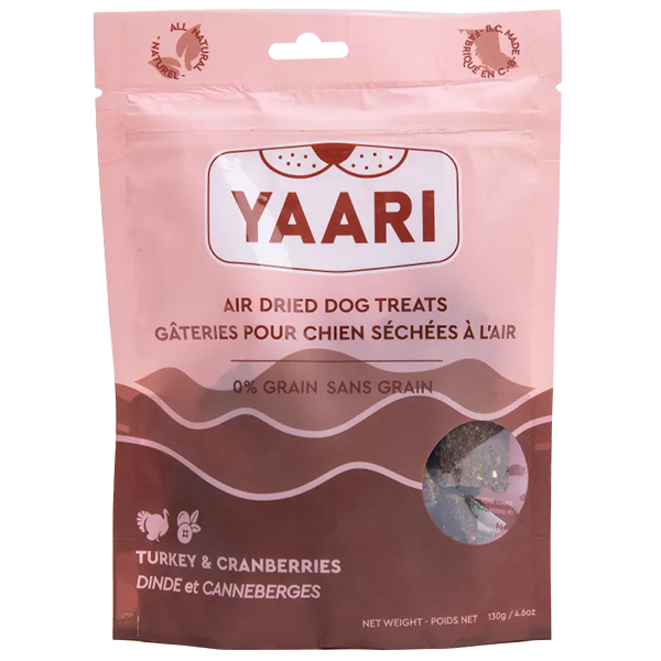 Yaari Dog Treats Air Dried Turkey & Cranberries 130g