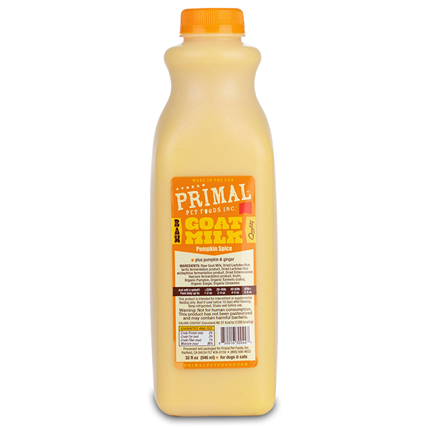 Primal Dog/Cat Frozen Raw Goat Milk PumpkinSpice Quart/32oz