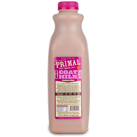 Primal Dog/Cat Frozen Raw Goat Milk CranbrryBlast Quart/32oz