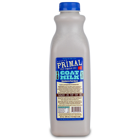 Primal Dog/Cat Frozen Raw Goat Milk BlubryPomBrst Quart/32oz