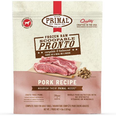 Primal Dog Raw Pork Pronto 4 lb