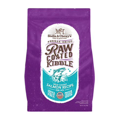 Stella&Chewys Cat RawCoated Kibble GF WildCaught Salmn 2.5lb