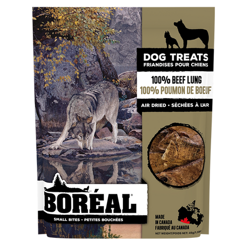 Boreal Dog Treats 100% Beef Lung Small Bites 45g