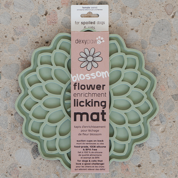 Dexypaws Dog Enrichment Lick Mat Blooming Blossom SageGreen
