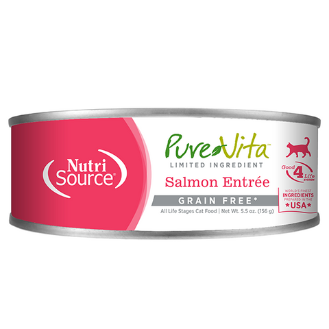 NutriSource Cat PureVita Grain Free Salmon Entree 5.5oz