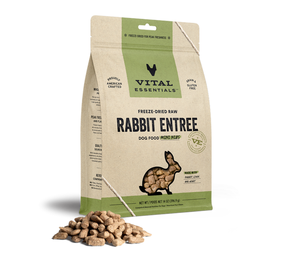 Vital Essentials - Dog GF Freeze Dried Food - Rabbit Mini Nibs