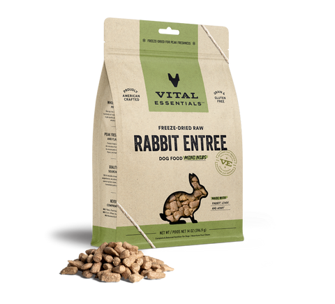 Vital Essentials - Dog GF Freeze Dried Food - Rabbit Mini Nibs
