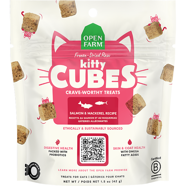 Open Farm Cat Treats Kitty Cubes Salmon & Mackerel 1.5oz