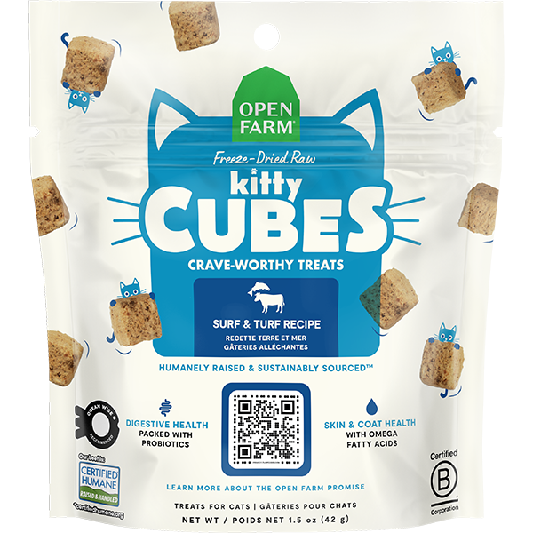 Open Farm Cat Treats Kitty Cubes Surf & Turf 1.5oz