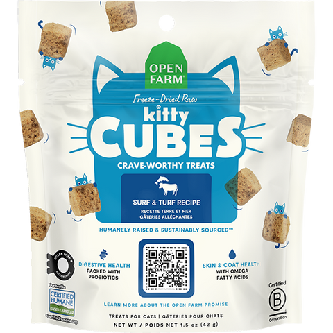Open Farm Cat Treats Kitty Cubes Surf & Turf 1.5oz